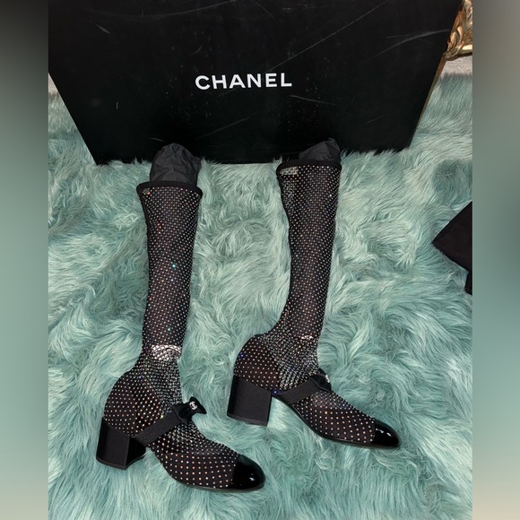 Chanel mesh crystal boots - Picture 3 of 11